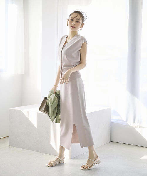 PROPORTION BODY DRESSING（プロポーションボディドレッシング）の「スリットナローニットＳＥＴ　ＵＰ / 1215140506（ワンピース・レディース・グレー/ブルー/ブラック・SMALL/MEDIUM）」の3枚目の写真