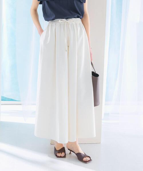 URBAN RESEARCH ROSSO WOMEN（アーバンリサーチ　ロッソ）の「撥水ギャザーワイドパンツ（その他パンツ・レディース・ネイビー/オフホワイト・36/38）」の7枚目の写真