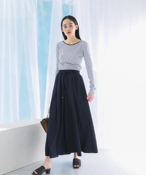 URBAN RESEARCH ROSSO WOMEN（アーバンリサーチ　ロッソ）の「撥水ギャザーワイドパンツ（その他パンツ・レディース・ネイビー/オフホワイト・36/38）」の15枚目の写真