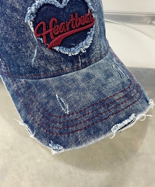 ◆送料・関税無料◆限定品 Madhappy ロゴハート刺繍 Cap EMONBACCA | ぷっくりハート刺繍のフラットバイザーキャップ(GRAY)