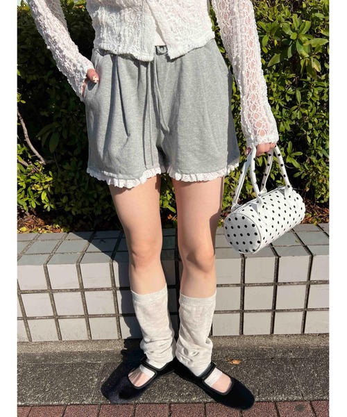 PHILLY（フィリー）の「【PHILLY】ヘムレーススウェットショートパンツ（その他パンツ・レディース・グレー/ブラック・FREE）」の9枚目の写真