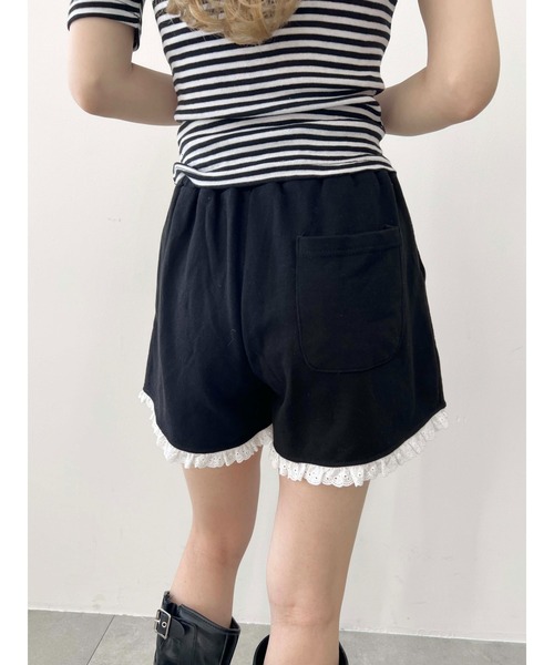 PHILLY（フィリー）の「【PHILLY】ヘムレーススウェットショートパンツ（その他パンツ・レディース・グレー/ブラック・FREE）」の3枚目の写真