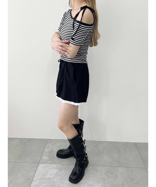 PHILLY（フィリー）の「【PHILLY】ヘムレーススウェットショートパンツ（その他パンツ・レディース・グレー/ブラック・FREE）」の8枚目の写真