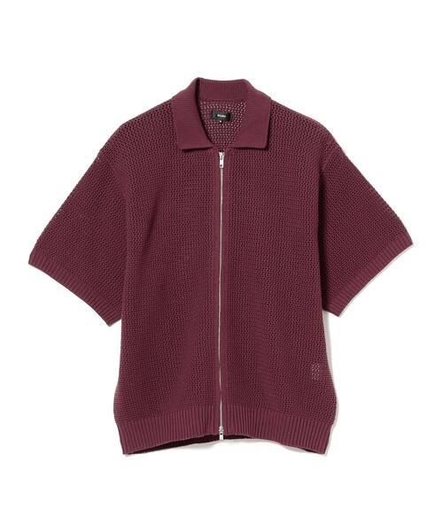 【一部店舗限定】メッシュニットポロシャツ GLOBAL WORK ニット セーター メッシュラメポロニット半袖