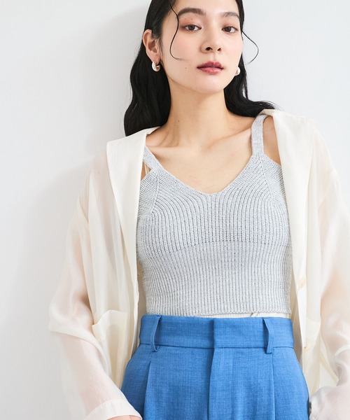 VIS(ビス)の「スパンコールニットビスチェ(キャミソール・レディース・ブラウン系その他2/グレー系その他・FREE)」の6枚目の写真