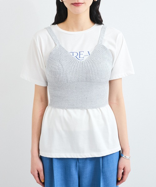 VIS(ビス)の「スパンコールニットビスチェ(キャミソール・レディース・ブラウン系その他2/グレー系その他・FREE)」の7枚目の写真