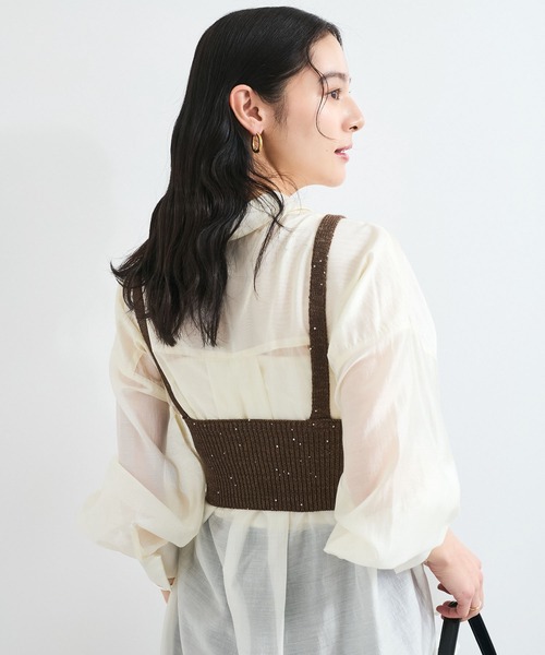 VIS(ビス)の「スパンコールニットビスチェ(キャミソール・レディース・ブラウン系その他2/グレー系その他・FREE)」の17枚目の写真