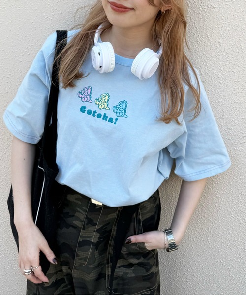 Gotcha! my plushie BACK刺しゅうラグランTEE（Tシャツ