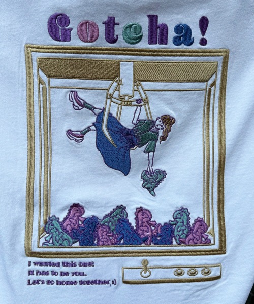 DOUBLE NAME（ダブルネーム）の「Gotcha! my plushie BACK刺しゅうラグランTEE（Tシャツ/カットソー・レディース・ネイビー/オフホワイト/ブルー・FREE）」の9枚目の写真