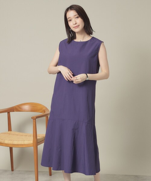 ITS'DEMO（イッツデモ）の「【撥水／洗濯機OK】ペプラムワンピース＜旅服シリーズ＞（ワンピース・レディース・パープル系/ブラック/ベージュ・00）」の3枚目の写真
