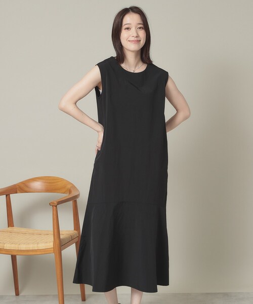 ITS'DEMO（イッツデモ）の「【撥水／洗濯機OK】ペプラムワンピース＜旅服シリーズ＞（ワンピース・レディース・パープル系/ブラック/ベージュ・00）」の2枚目の写真