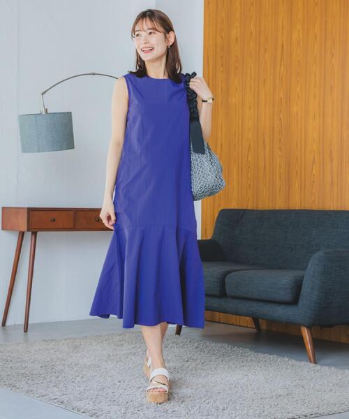 ITS'DEMO（イッツデモ）の「【撥水／洗濯機OK】ペプラムワンピース＜旅服シリーズ＞（ワンピース・レディース・パープル系/ブラック/ベージュ・00）」の4枚目の写真