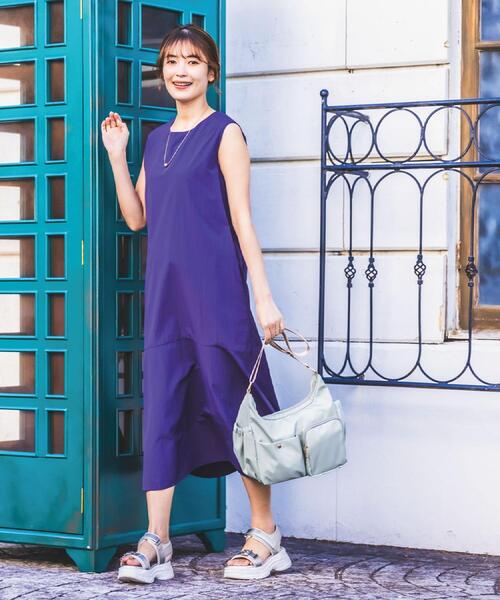ITS'DEMO（イッツデモ）の「【撥水／洗濯機OK】ペプラムワンピース＜旅服シリーズ＞（ワンピース・レディース・パープル系/ブラック/ベージュ・00）」の7枚目の写真