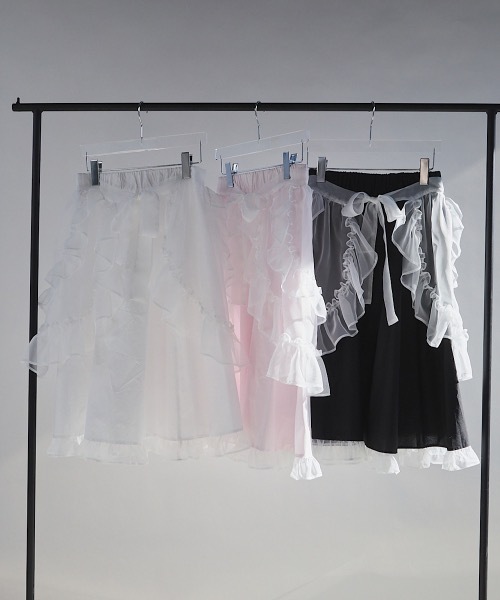 PAIN（ペイン）の「2wayエプロンフリルシャツロングスカート【セットアップ対応】（スカート・レディース・ホワイト/ブラック/ピンク・FREE）」の18枚目の写真