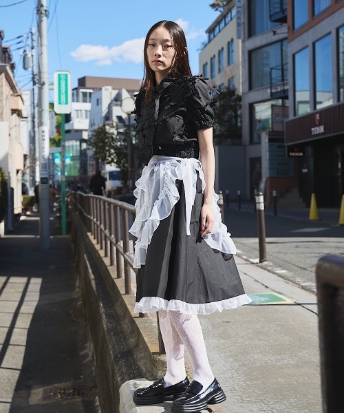 PAIN（ペイン）の「2wayエプロンフリルシャツロングスカート【セットアップ対応】（スカート・レディース・ホワイト/ブラック/ピンク・FREE）」の9枚目の写真