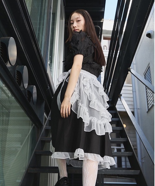 PAIN（ペイン）の「2wayエプロンフリルシャツロングスカート【セットアップ対応】（スカート・レディース・ホワイト/ブラック/ピンク・FREE）」の11枚目の写真