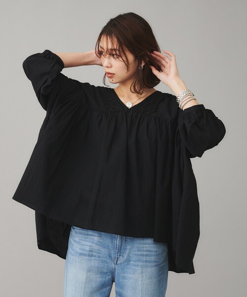 Liyoca(リヨカ)の「◆【Liyoca】コットンロール バテレンレースブラウス(シャツ/ブラウス・レディース・ホワイト/ブラック・02)」の1枚目の写真