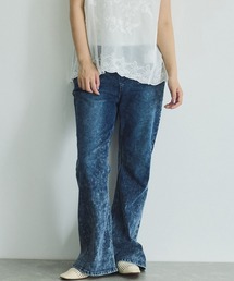 VICKY | ケミカルデニムフレアパンツ≪洗濯機で洗える≫(デニムパンツ)