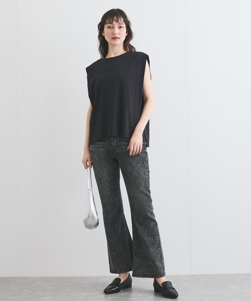 VICKY（ビッキー）の「ケミカルデニムフレアパンツ≪洗濯機で洗える≫（デニムパンツ・レディース・ブルー/ブラック・M/L）」の9枚目の写真