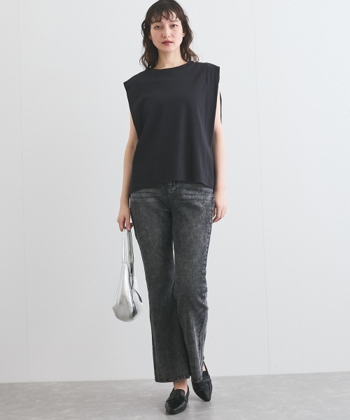 VICKY（ビッキー）の「ケミカルデニムフレアパンツ≪洗濯機で洗える≫（デニムパンツ・レディース・ブルー/ブラック・M/L）」の10枚目の写真