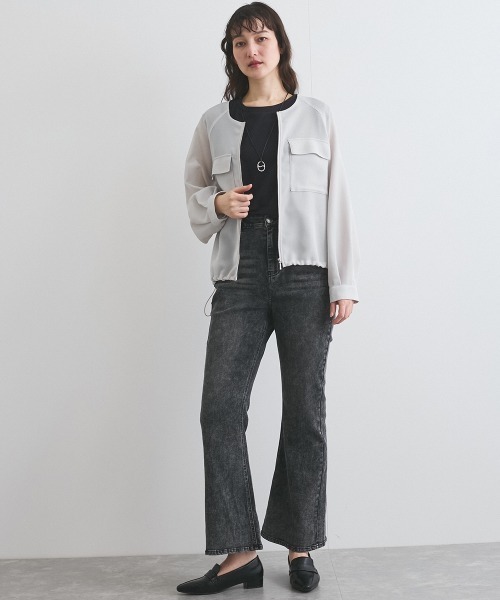 VICKY（ビッキー）の「ケミカルデニムフレアパンツ≪洗濯機で洗える≫（デニムパンツ・レディース・ブルー/ブラック・M/L）」の11枚目の写真