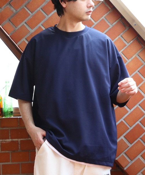 8(eight)(エイト)の「裾覗きワイドシルエットTシャツ(Tシャツ/カットソー・メンズ・ライトブラウン/ブラック/ネイビー/グレー系その他・LARGE/X-LARGE/MEDIUM)」の4枚目の写真