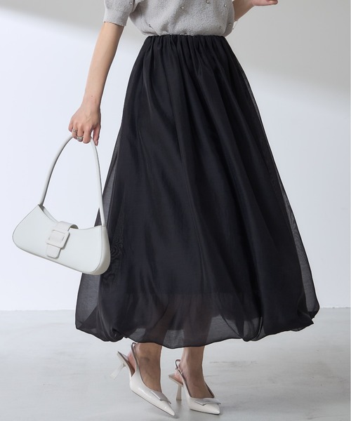 &. NOSTALGIA（アンドドットノスタルジア）の「【ZOZO限定】オーガンジーバルーンスカート（スカート・レディース・オフホワイト/ブラック・M）」の2枚目の写真