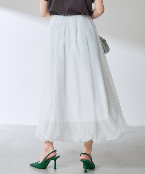 &. NOSTALGIA（アンドドットノスタルジア）の「【ZOZO限定】オーガンジーバルーンスカート（スカート・レディース・オフホワイト/ブラック・M）」の14枚目の写真