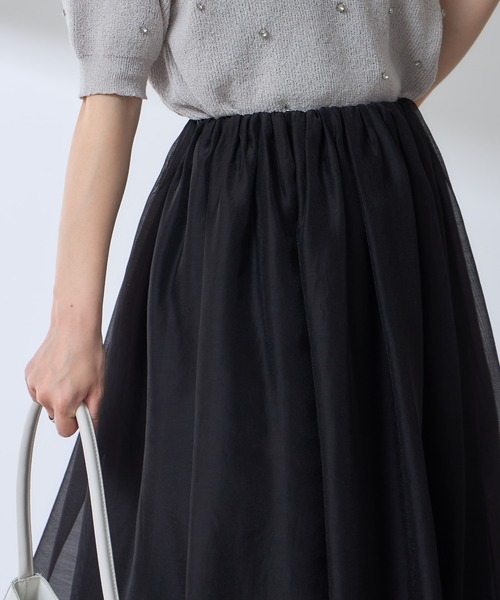 &. NOSTALGIA（アンドドットノスタルジア）の「【ZOZO限定】オーガンジーバルーンスカート（スカート・レディース・オフホワイト/ブラック・M）」の6枚目の写真