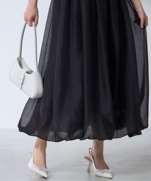 &. NOSTALGIA（アンドドットノスタルジア）の「【ZOZO限定】オーガンジーバルーンスカート（スカート・レディース・オフホワイト/ブラック・M）」の7枚目の写真