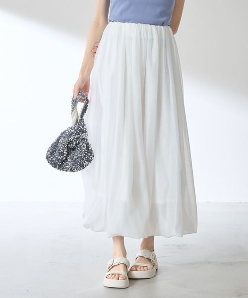 &. NOSTALGIA（アンドドットノスタルジア）の「【ZOZO限定】オーガンジーバルーンスカート（スカート・レディース・オフホワイト/ブラック・M）」の15枚目の写真