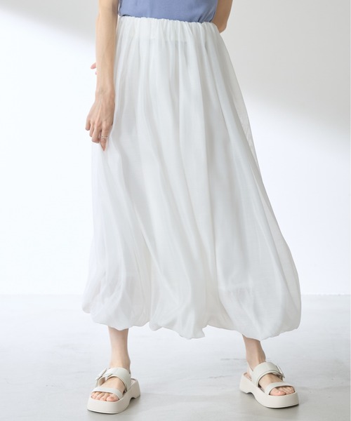 &. NOSTALGIA（アンドドットノスタルジア）の「【ZOZO限定】オーガンジーバルーンスカート（スカート・レディース・オフホワイト/ブラック・M）」の17枚目の写真
