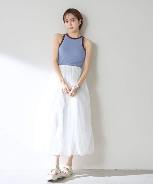 &. NOSTALGIA（アンドドットノスタルジア）の「【ZOZO限定】オーガンジーバルーンスカート（スカート・レディース・オフホワイト/ブラック・M）」の22枚目の写真