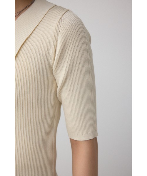 AZUL by moussy（アズールバイマウジー）の「レースアップ5分袖ポロカラーニット（ニット/セーター・レディース・アイボリー/ライム/ブラック・FREE）」の11枚目の写真