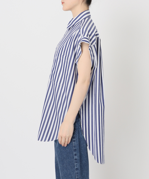 スピックアンドスパン　フレンチスリーブシャツ セール】フレンチスリーブロングシャツ（シャツ/ブラウス