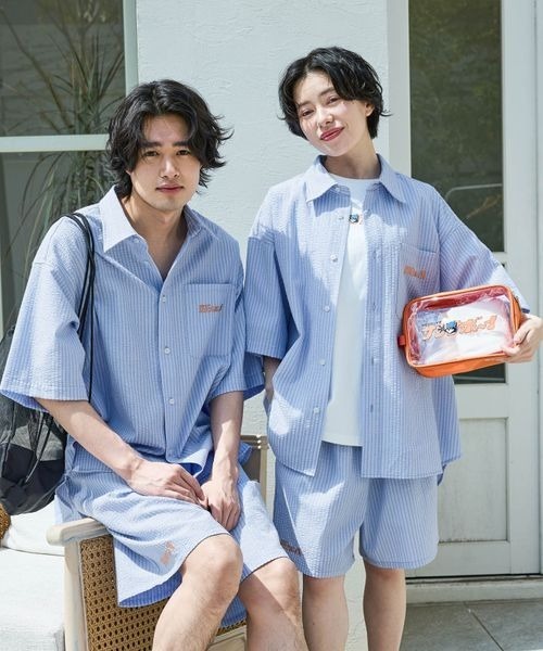 PBLIM(ページボーイリム)の「【サウナボーイ×LIMMY CAT】ストライプサマーショートパンツ《UNISEX》(その他パンツ・レディース・ブルー・MEDIUM/LARGE)」の2枚目の写真