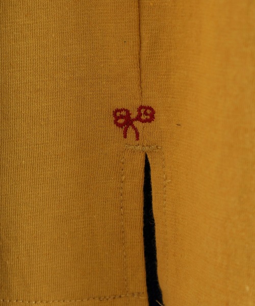 Emago(イマゴ)の「EMAGO どこにいるのかな刺繍Tシャツ(Tシャツ/カットソー・レディース・マスタード/グリーン/ホワイト・FREE)」の11枚目の写真