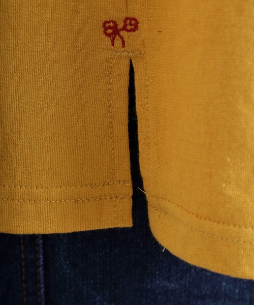 Emago(イマゴ)の「EMAGO どこにいるのかな刺繍Tシャツ(Tシャツ/カットソー・レディース・マスタード/グリーン/ホワイト・FREE)」の12枚目の写真