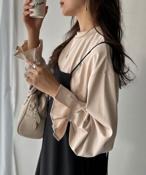 セール】ひとさじの甘さ。微光沢仕立て、シルケット加工ハイネック