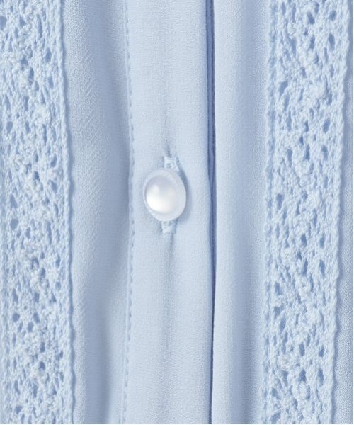 pom ponette junior（ポンポネットジュニア）の「衿つきプリーツシフォンワンピース（ワンピース・キッズ・ライトブルー/ブラック・L:160cm/S:140cm/M:150cm/LL(165cm)）」の9枚目の写真