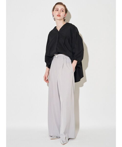 ELENDEEK(エレンディーク)の「ハイウエストタックワイドパンツ(その他パンツ・レディース・グレー/ブラック・01/02)」の14枚目の写真