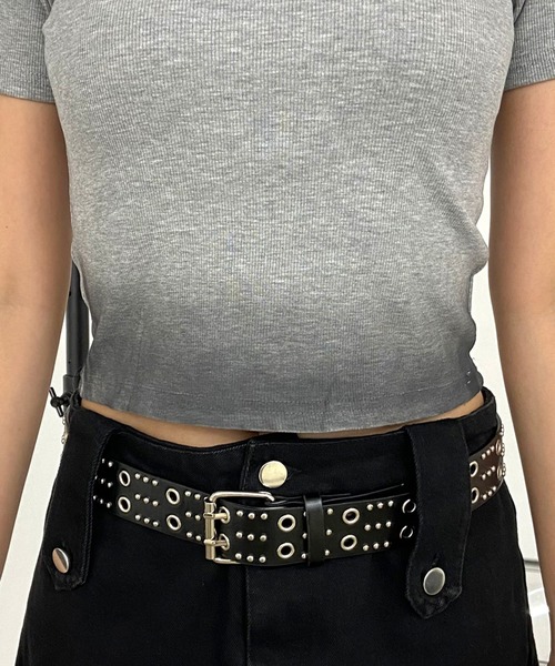 non-hedge(ノンヘッジ)の「ロゴ刺繍ムラTシャツ(Tシャツ/カットソー・レディース・ピンク/ブラック/ブルー/グレー/オフホワイト・FREE)」の17枚目の写真
