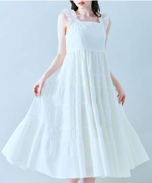 オーディア ミューズ（Audie a Muses）/ランダムプリーツティアードワンピース ランダムプリーツティアードワンピース（ワンピース）｜Audie a Muses