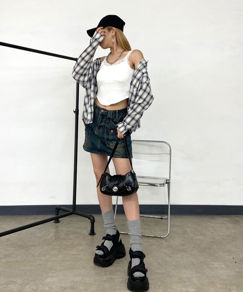 non-hedge(ノンヘッジ)の「レース裾ラウンドキャミソール(キャミソール・レディース・オフホワイト/ブラック・FREE)」の15枚目の写真