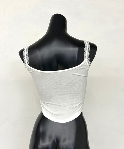 non-hedge(ノンヘッジ)の「レース裾ラウンドキャミソール(キャミソール・レディース・オフホワイト/ブラック・FREE)」の11枚目の写真