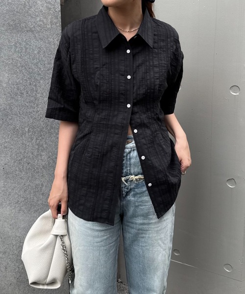 Lui's（ルイス）の「バックオープンストライプシャツ（シャツ/ブラウス・レディース・ホワイト/ブラック/サックスブルー・FREE）」の12枚目の写真