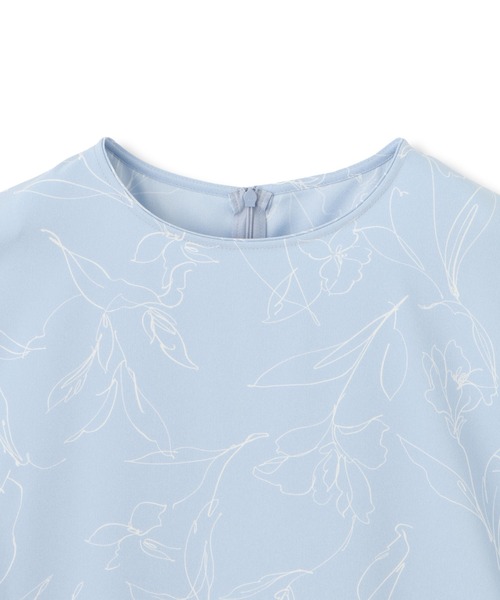 LAUTREAMONT（ロートレアモン）の「ラインフラワープリントブラウス≪洗濯機で洗える≫（シャツ/ブラウス・レディース・ブルー系その他/ホワイト系その他・9号）」の4枚目の写真