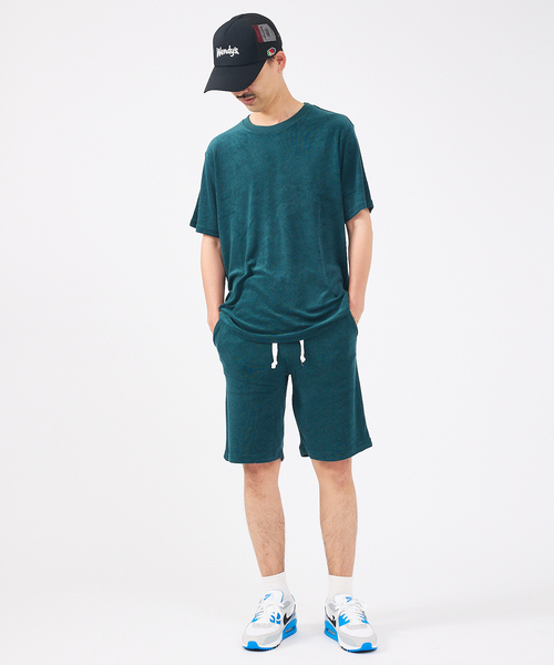 FRUIT OF THE LOOM(フルーツオブザルーム)の「【FRUIT OF THE LOOM/フルーツ オブ ザ ルーム】パイルルームウエアセット/パイルルームウエア/上下【WEB限定】(Tシャツ/カットソー・メンズ・オフホワイト/ブラック/ネイビー/ブラウン/グレー/オレンジ/グリーン・M/L/XL)」の5枚目の写真