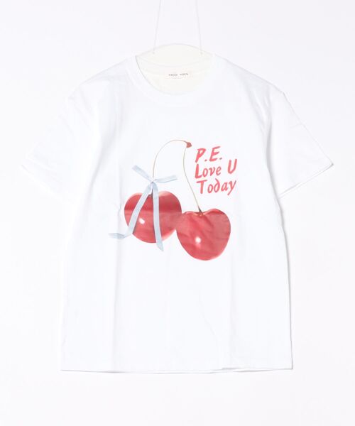 HALEY PESCA(ヘーリーペスカ)の「HALEY PESCA/チェリープリント 半袖 オーバーTシャツ(Tシャツ/カットソー・レディース・ホワイト/グレー・SMALL/MEDIUM)」の13枚目の写真
