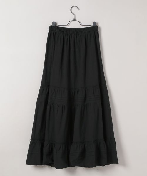 JEANASIS（ジーナシス）の「コットンティアードスカート/498337（スカート・レディース・ホワイト/ブラック・FREE）」の3枚目の写真